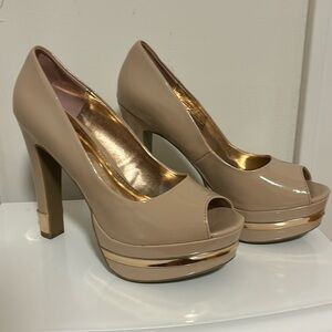 Platform Peep-Toe Pumps